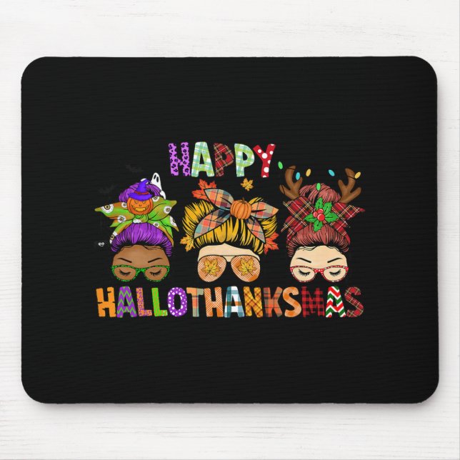 Mousepad Hallothanksmas Mensageiro de Bun Halloween Dia de  (Frente)