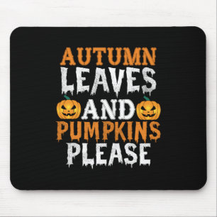 Mousepad Halloween Autumn Leaves E Pumpkins Aniversário