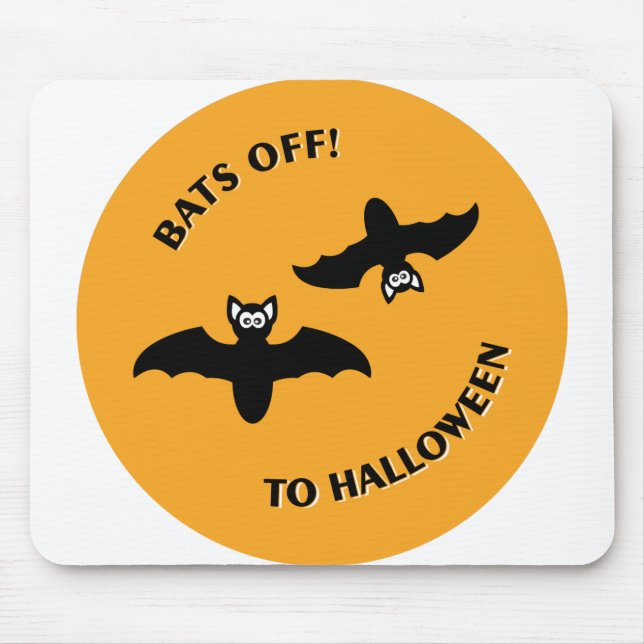 Mousepad Halloween Bats Orange (Frente)