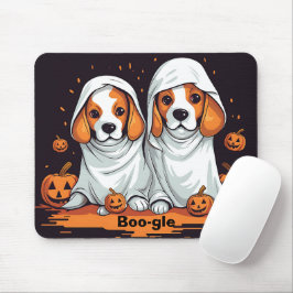Mousepad Halloween Beagles em fantasias fantasmas engraçada
