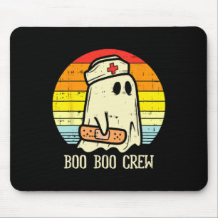 Mousepad Halloween Boo Boo Crew Ghost Enfermeira Retro Hall