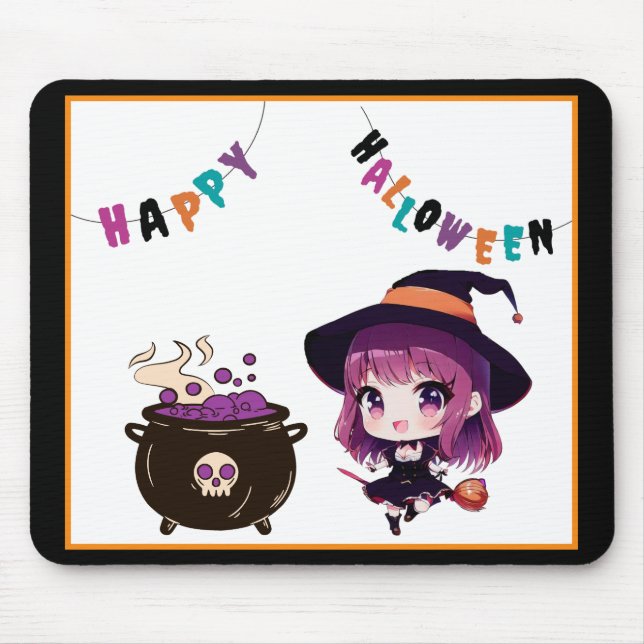 Mousepad Halloween/bruxa/outono/outubro (Frente)
