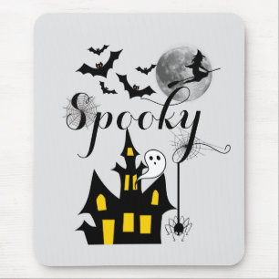 Mousepad Halloween, Bruxa Voadora de Casa Assombrada, Spook