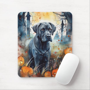 Mousepad Halloween Cane Corso Com Pumpkins Assustado