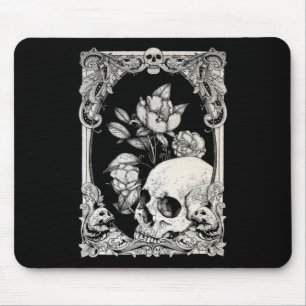 Mousepad Halloween Caveira Pastel Gótico Flor Gótico Floral