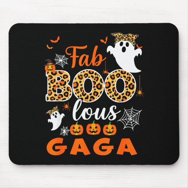 Mousepad Halloween Costume Cute Leopard Boo Gaga Soky Ghost (Frente)