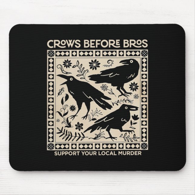 Mousepad Halloween Crows Antes De Irmãos Engraçado Suportem (Frente)