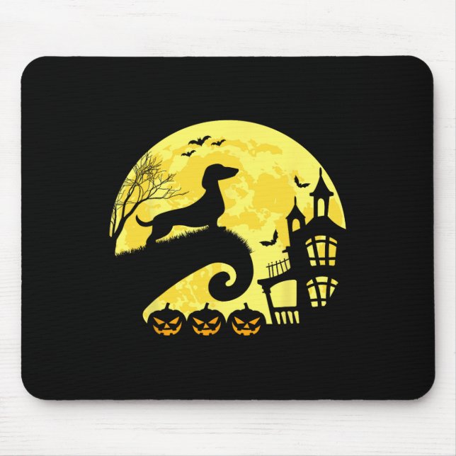Mousepad Halloween Dachshund Weenie Wiener Moonshine Sausag (Frente)