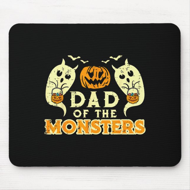 Mousepad Halloween Dad Of Monsters Funny Family Costume Pap (Frente)