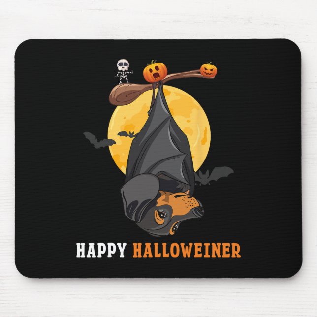 Mousepad Halloween De Abóbora Para Mulheres &amp; Cão De En (Frente)
