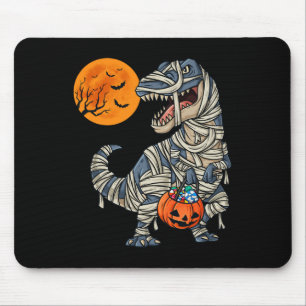 Mousepad Halloween Dinossaur Mummy T Rex Garotos Assustados
