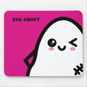 Mousepad Halloween do Fantasma do Ovo Assustador Adiciona