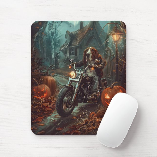 Mousepad Halloween do Halloween do Hound Ancando no Basset (Com mouse)