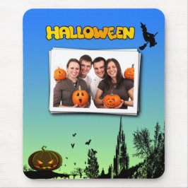 Mousepad Halloween Dusk com Witch Adicionar Fotografia
