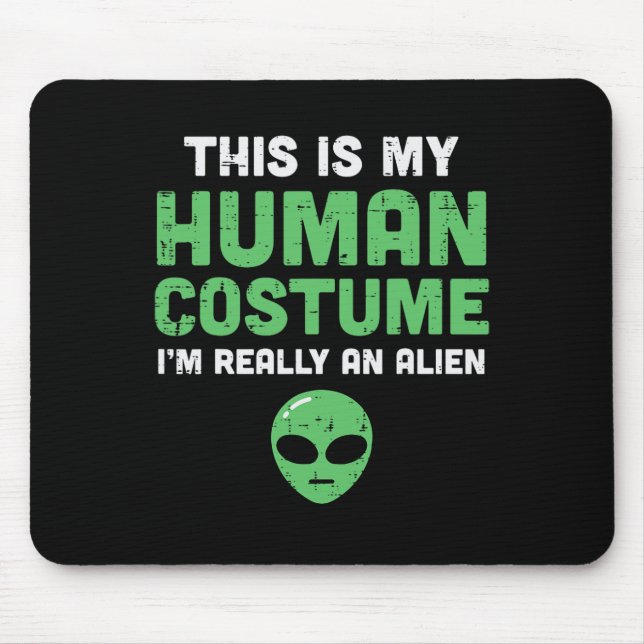 Mousepad Halloween Figurume Humano Sou Alienígena Homens En (Frente)