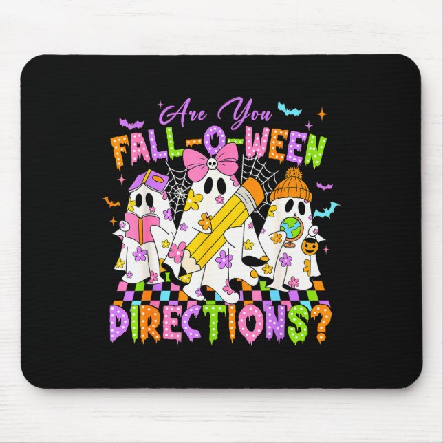 Mousepad Halloween Floral Ghost Teacher Are You Falloween D (Frente)