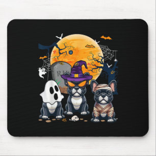 Mousepad Halloween French Bulldog Cosplay Witch Ghost Mumm