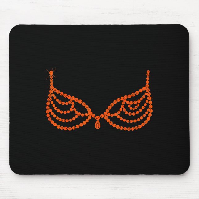 Mousepad Halloween Funny Showgirl Orange Crystal Bra Lazy C (Frente)