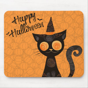 Mousepad Halloween/gato/abóbora/queda