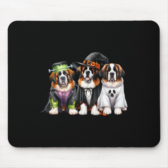 Mousepad Halloween Ghost Costume Witume Dog Santo Bernard R (Frente)