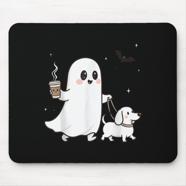 Mousepad Halloween Ghost Walking Dog Soky Season Halloween  (Frente)
