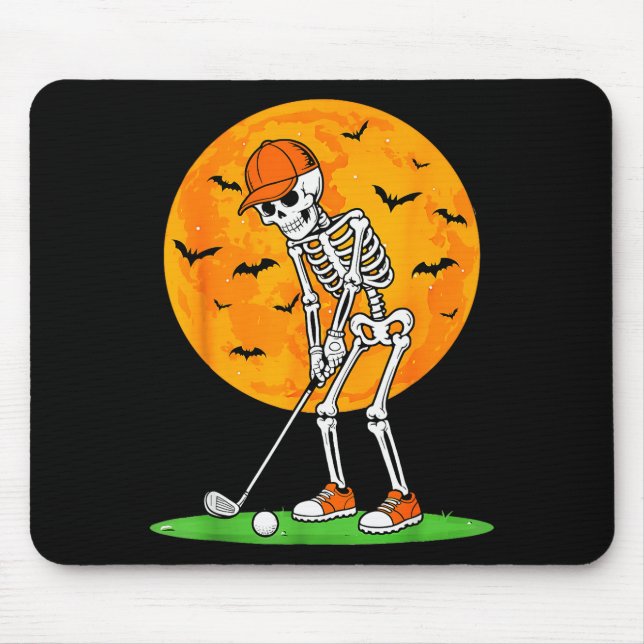 Mousepad Halloween Golf Skeleton Soky Golfer Halloween Golf (Frente)