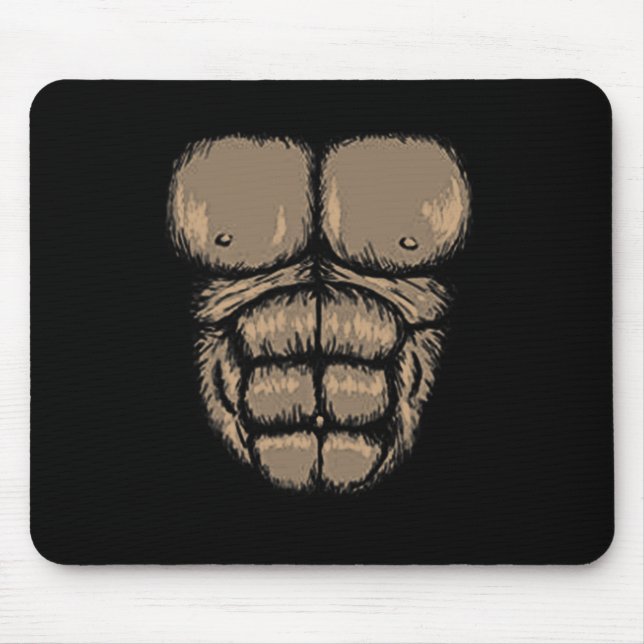 Mousepad Halloween Gorilla Chest Costume Cute Monkey Muscul (Frente)