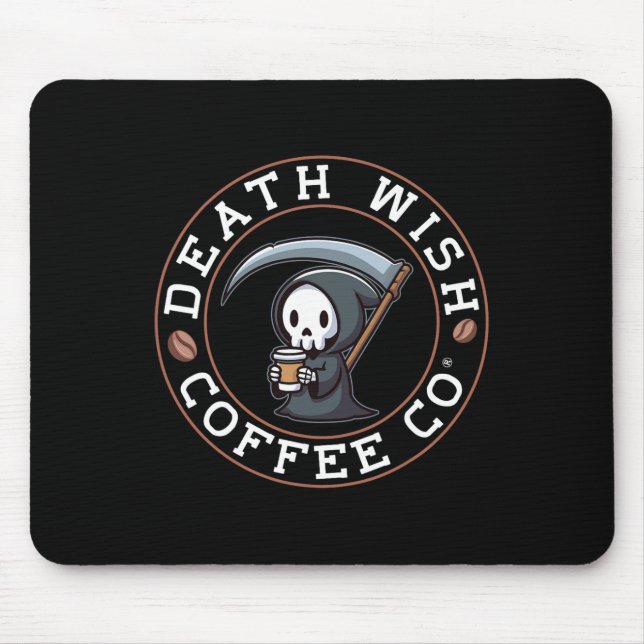 Mousepad Halloween Grim Reaper Bebendo Café Morte C (Frente)