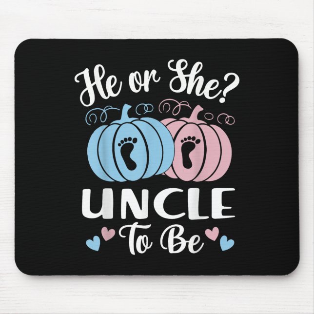 Mousepad Halloween He Or She Uncle To Be Pumpkin Gender Rev (Frente)