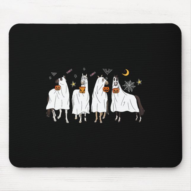 Mousepad Halloween Horse Ghost Boo Pumpkin Costume Para Hom (Frente)