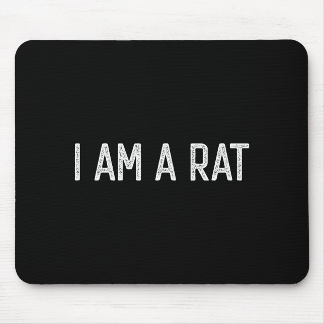 Mousepad Halloween I Am A Rat Funny Rats Lover I Heart Rat  (Frente)