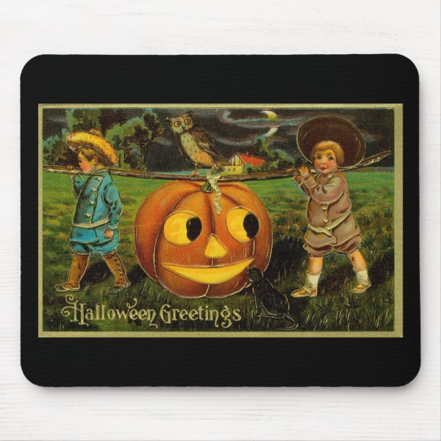 Mousepad Halloween Jack-o-Lantern Harvest Night por Criança (Frente)