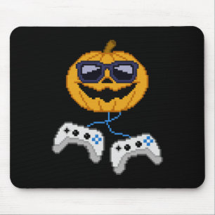Mousepad Halloween Jack O Lanterna Pixelou Jogador Bo