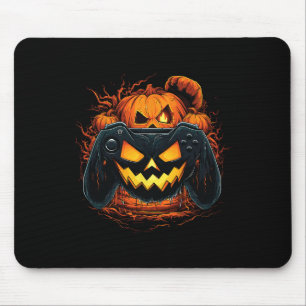 Mousepad Halloween Jack O Lanterna Pumpkin Face Gamer Gamin