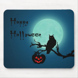 Mousepad Halloween Night Pumpkin Owl