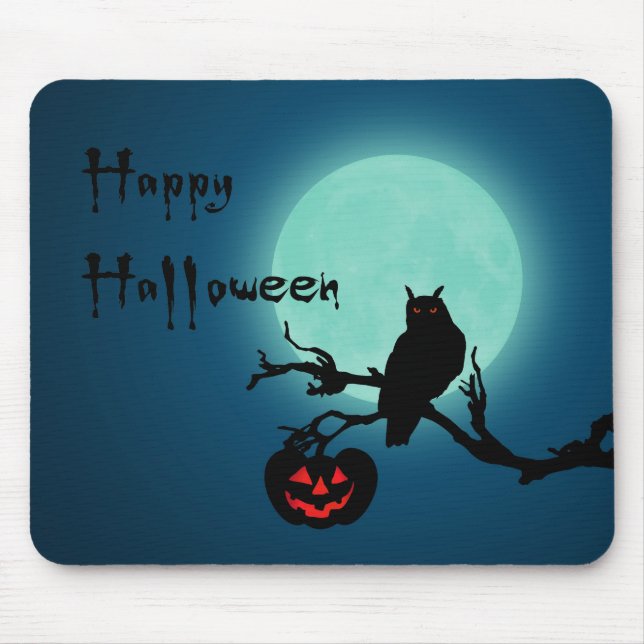 Mousepad Halloween Night Pumpkin Owl (Frente)