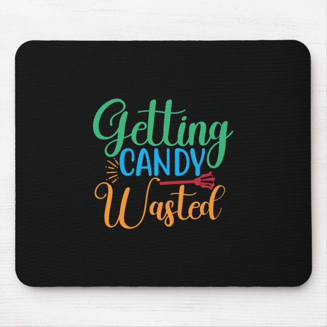 Mousepad Halloween Obtendo Doces Desperdiçados Aniversário (Frente)