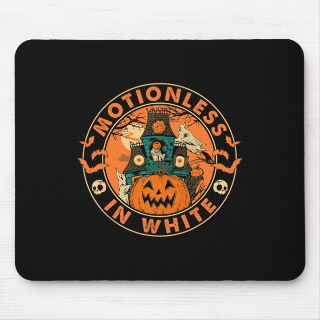 Mousepad Halloween Pumpkin Assustador Moções De Branco (Frente)
