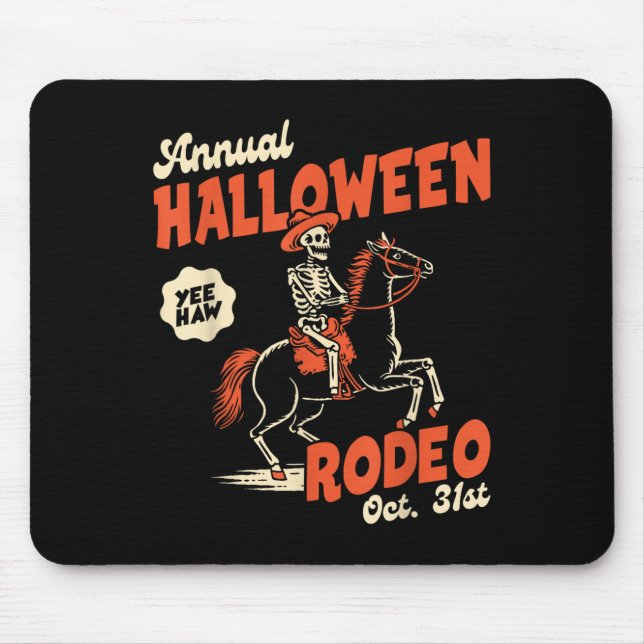Mousepad Halloween Rodeo Horse Western Cowboy Fall Autumn S (Frente)