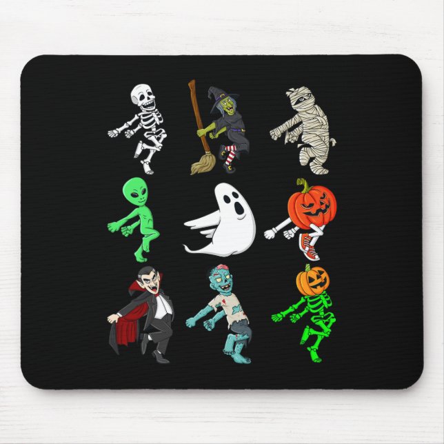 Mousepad Halloween Shoot Dance Monsters Skeleton Boys Menin (Frente)