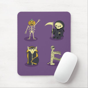 Mousepad Halloween Skeleton Dracula Mummy Grim Reaper