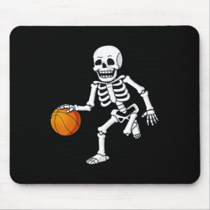 Mousepad Halloween Skeleton Driblando Meninas de Basquete