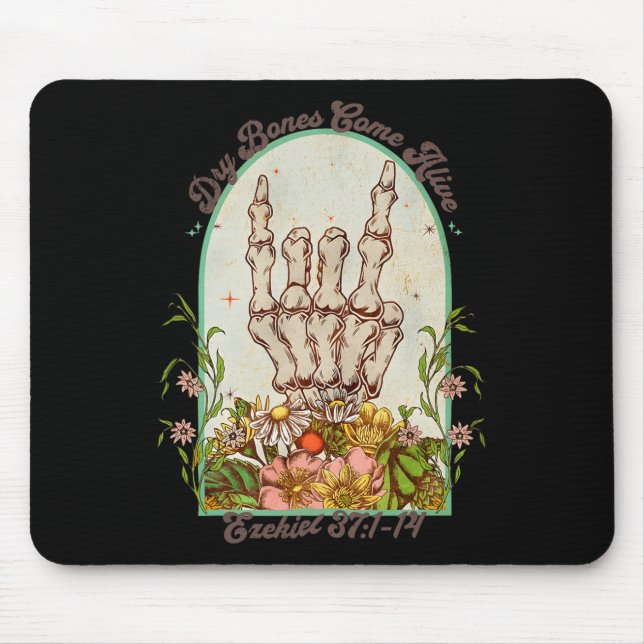 Mousepad Halloween Skeleton Dry Bones vem com Bíblia viva (Frente)