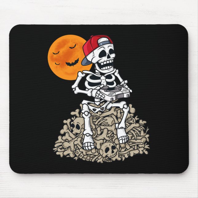Mousepad Halloween Skeleton Gamer Boys Crianças Jovens Jove (Frente)