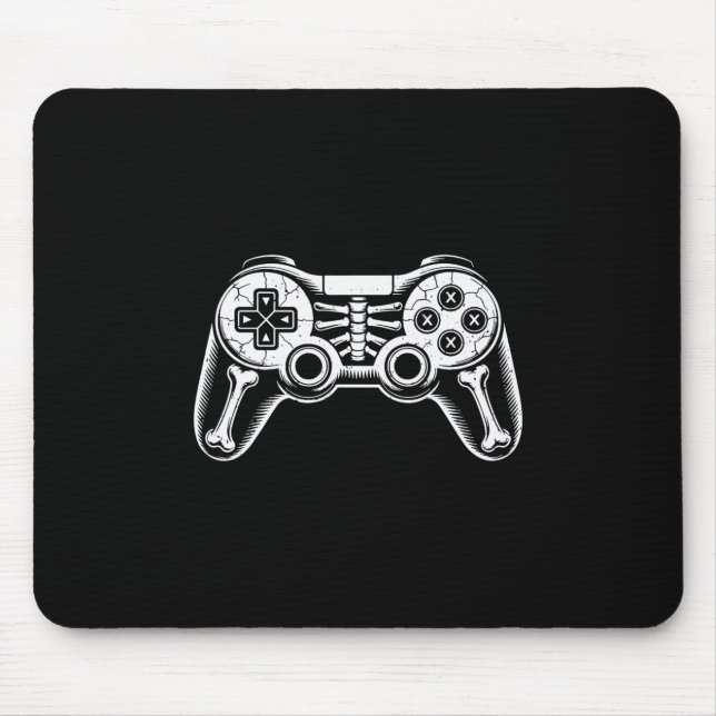 Mousepad Halloween Skeleton Gamer Funny Video Gaming Geek B (Frente)