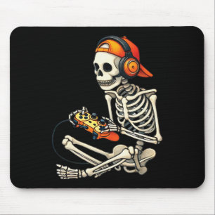 Mousepad Halloween Skeleton Gamer Video Gaming Boys Men Kid