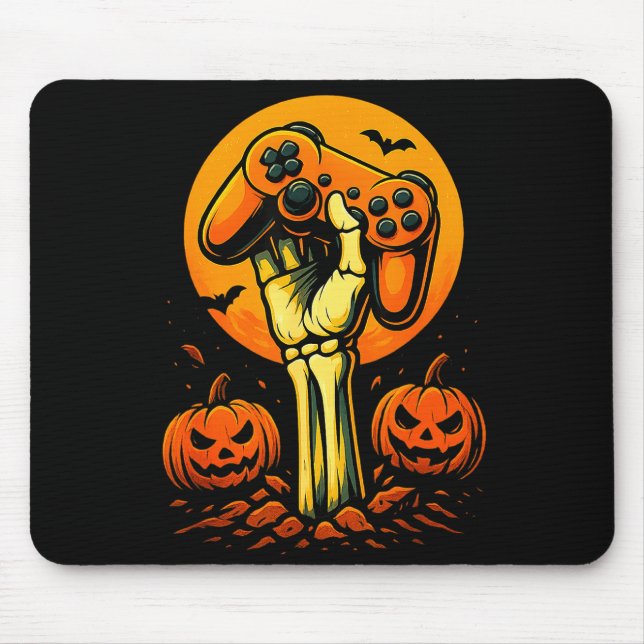 Mousepad Halloween Skeleton Gamer Video Gaming Controller B (Frente)