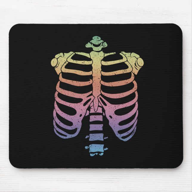 Mousepad Halloween Skeleton Rib Cage Zombie Costume Tee (Frente)