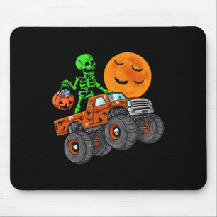 Mousepad Halloween Skeleton Riding Monster Truck Toddler Bo