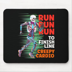 Mousepad Halloween Skeleton Runner Creepy Cardio Jogger Spo